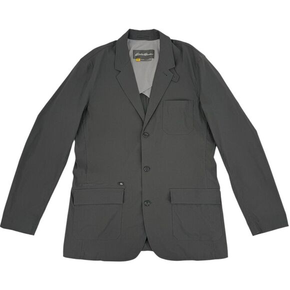 Eddie Bauer Men's Ultimate Voyager 3 Button Travex Travel Blazer Gray 46T - Picture 1 of 12